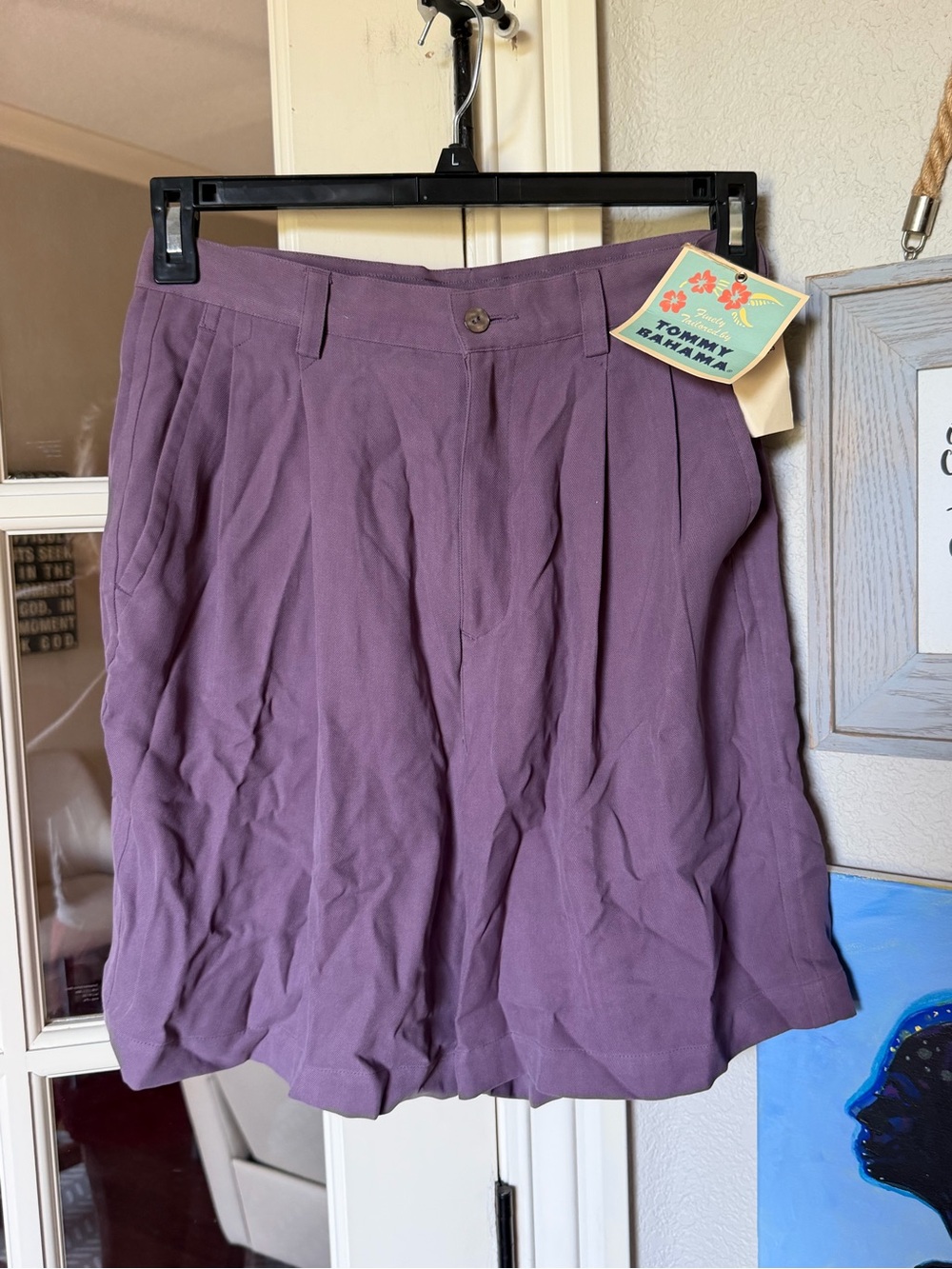 Vintage Tommy Bahama Par Four Silk Shorts Women’s 10 Heather Plum Purple NWT